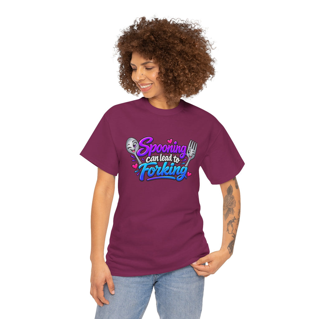 Spooning Can Lead to Forking T-Shirt – Funny Couple Kitchen Tee