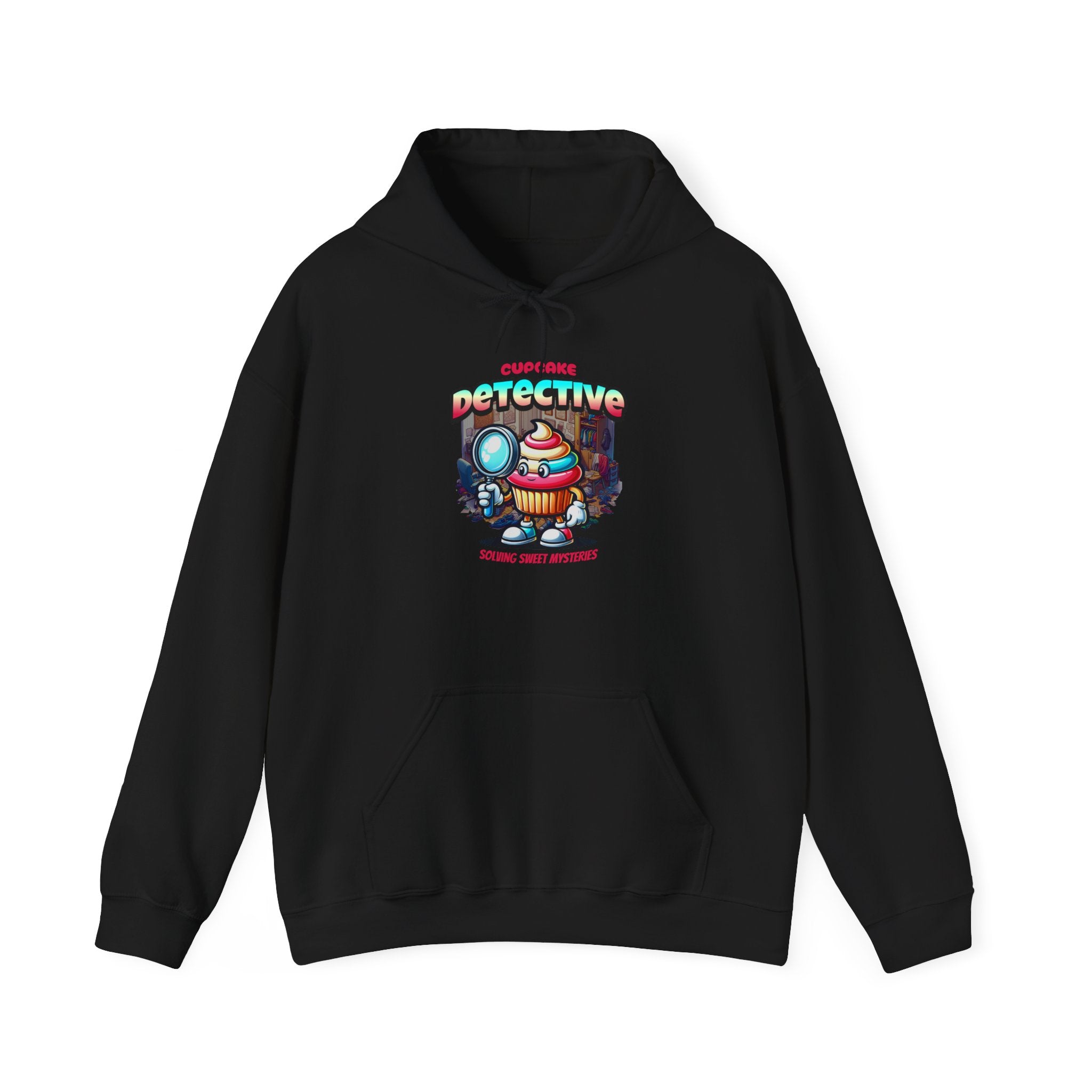 Detective Cupcake Hoodie — Cute Detective Dessert Graphic Sweatshirt