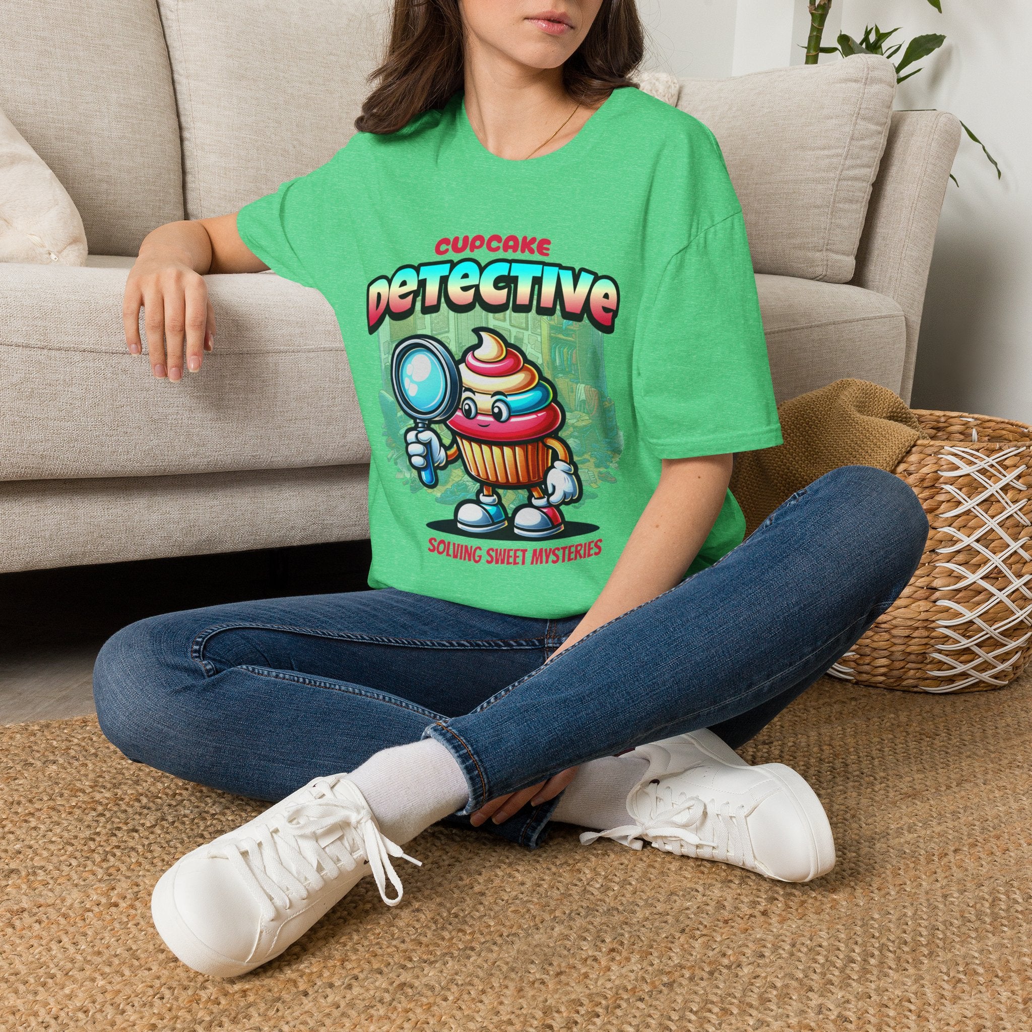 Cupcake Detective T-Shirt — 'Solving Sweet Mysteries' Cute Bakery Lover Tee