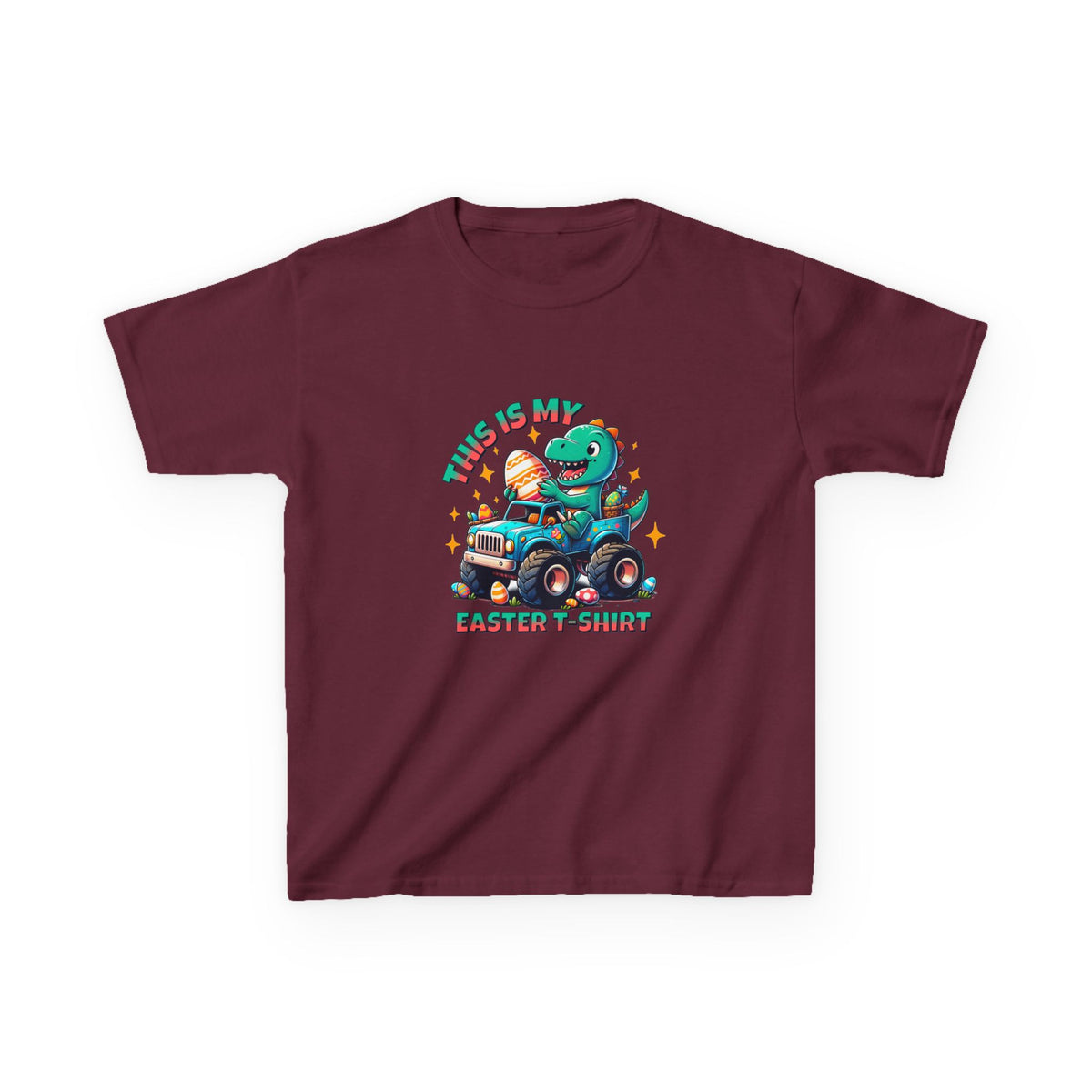 Kids Easter T-Shirt - "This Is My Easter T-Shirt" with Fun Dinosaur Graphic