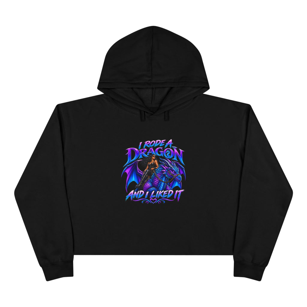 Dragon Rider Crop Hoodie — "I Summoned a Dragon and I Liked It" Graphic