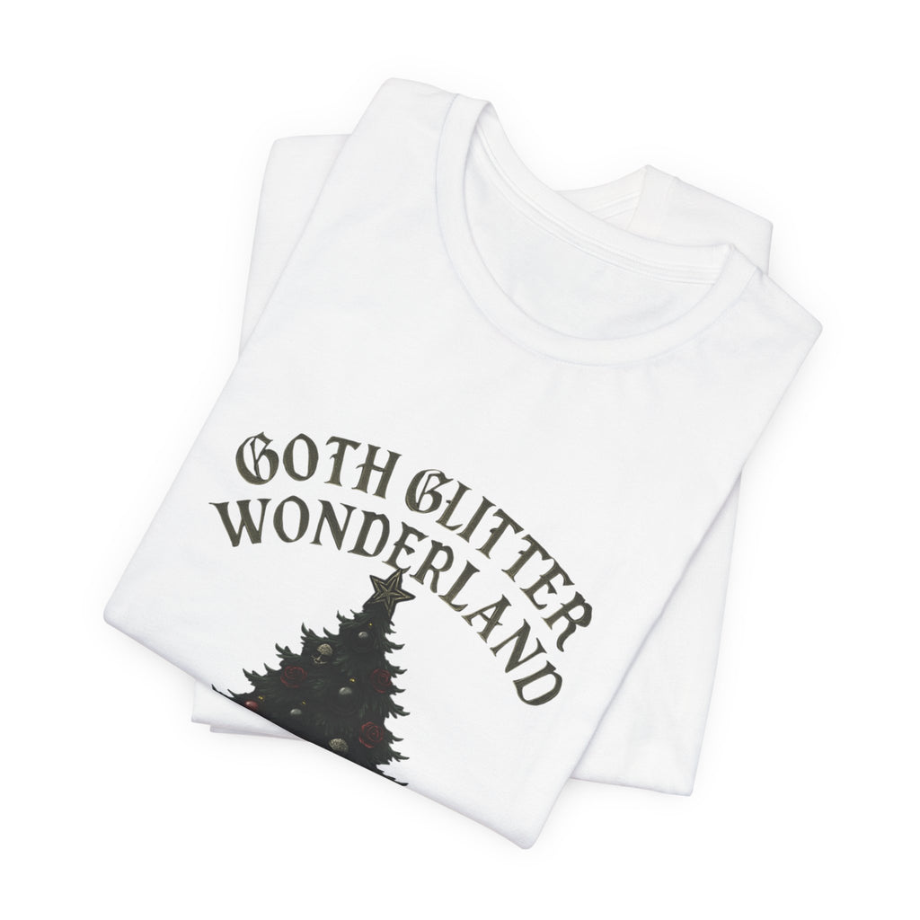 Goth Glitter Wonderland Tee – Gothic Christmas Tree Holiday T-Shirt