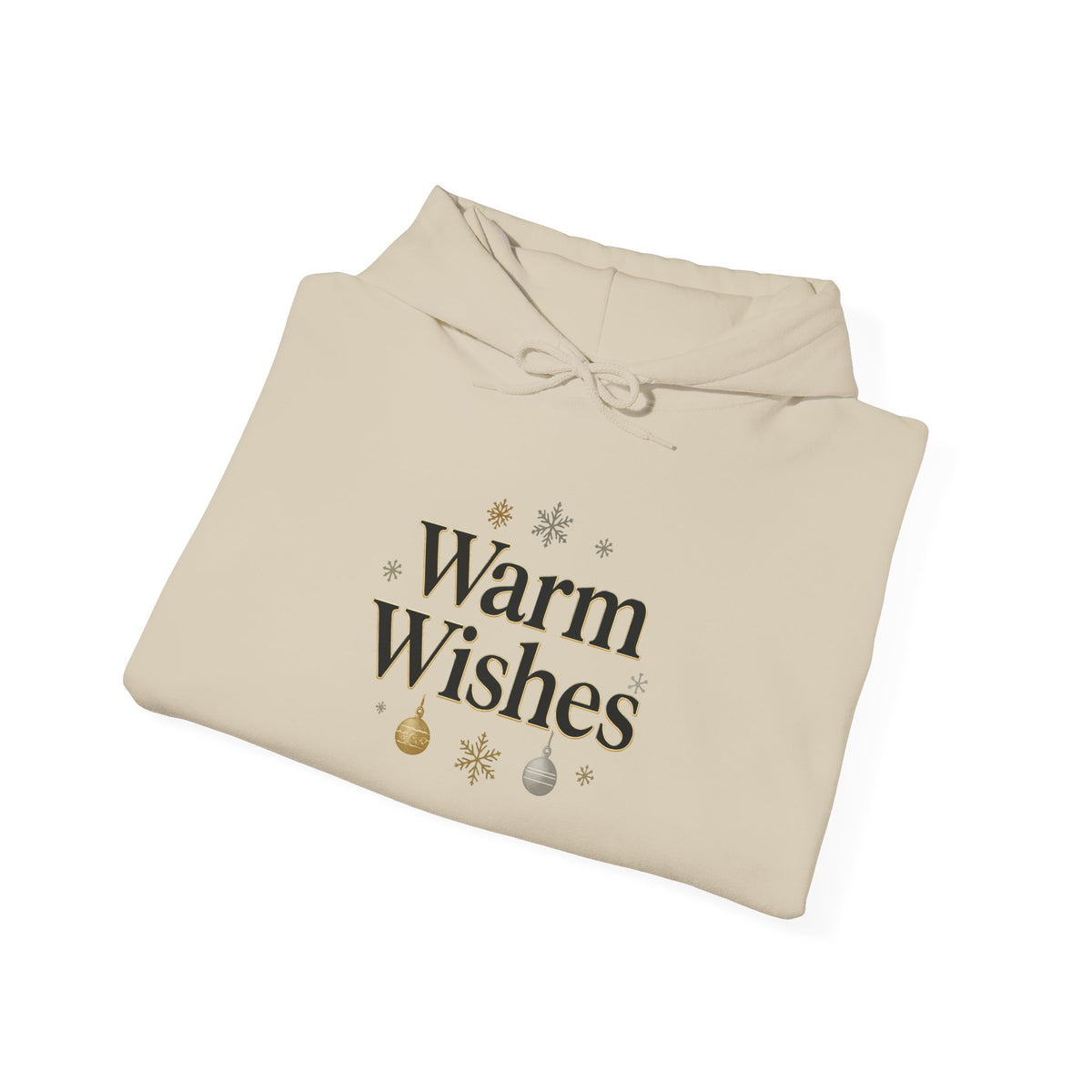 Warm Wishes Hoodie — Cozy Holiday Holiday Season Pullover with Festive Ornaments