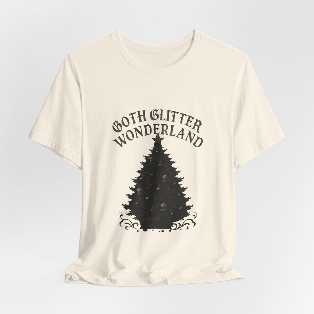 Goth Glitter Wonderland Tee – Gothic Christmas Tree Holiday T-Shirt