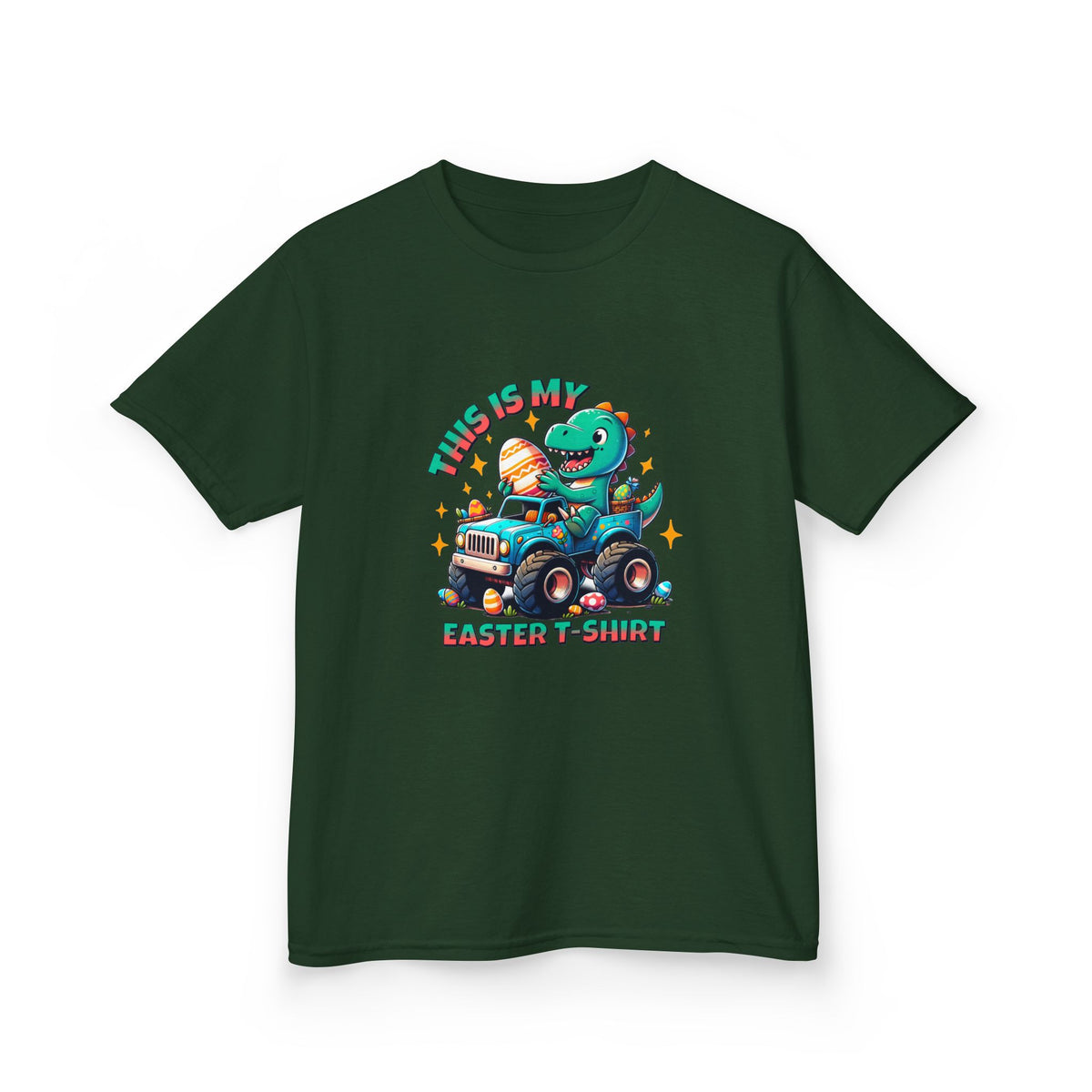 Kids Easter T-Shirt - "This Is My Easter T-Shirt" with Fun Dinosaur Graphic