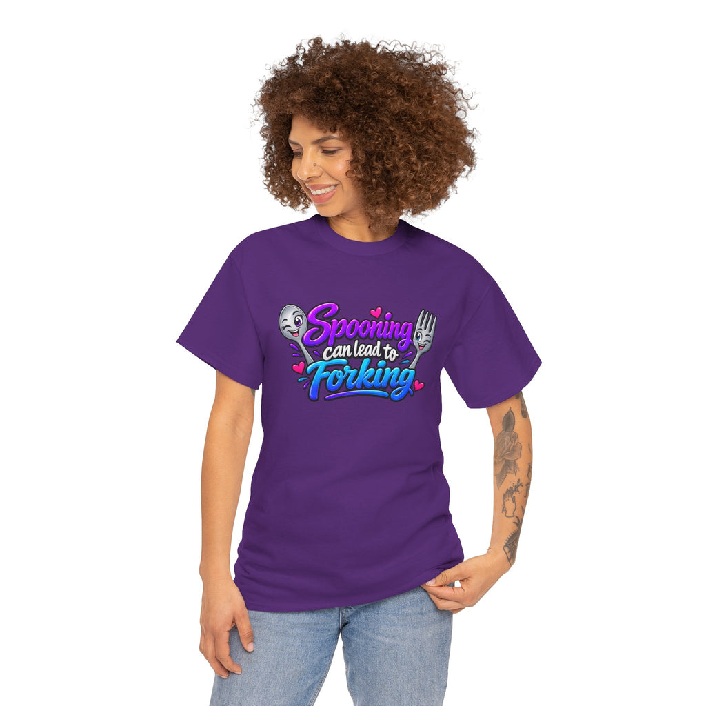 Spooning Can Lead to Forking T-Shirt – Funny Couple Kitchen Tee