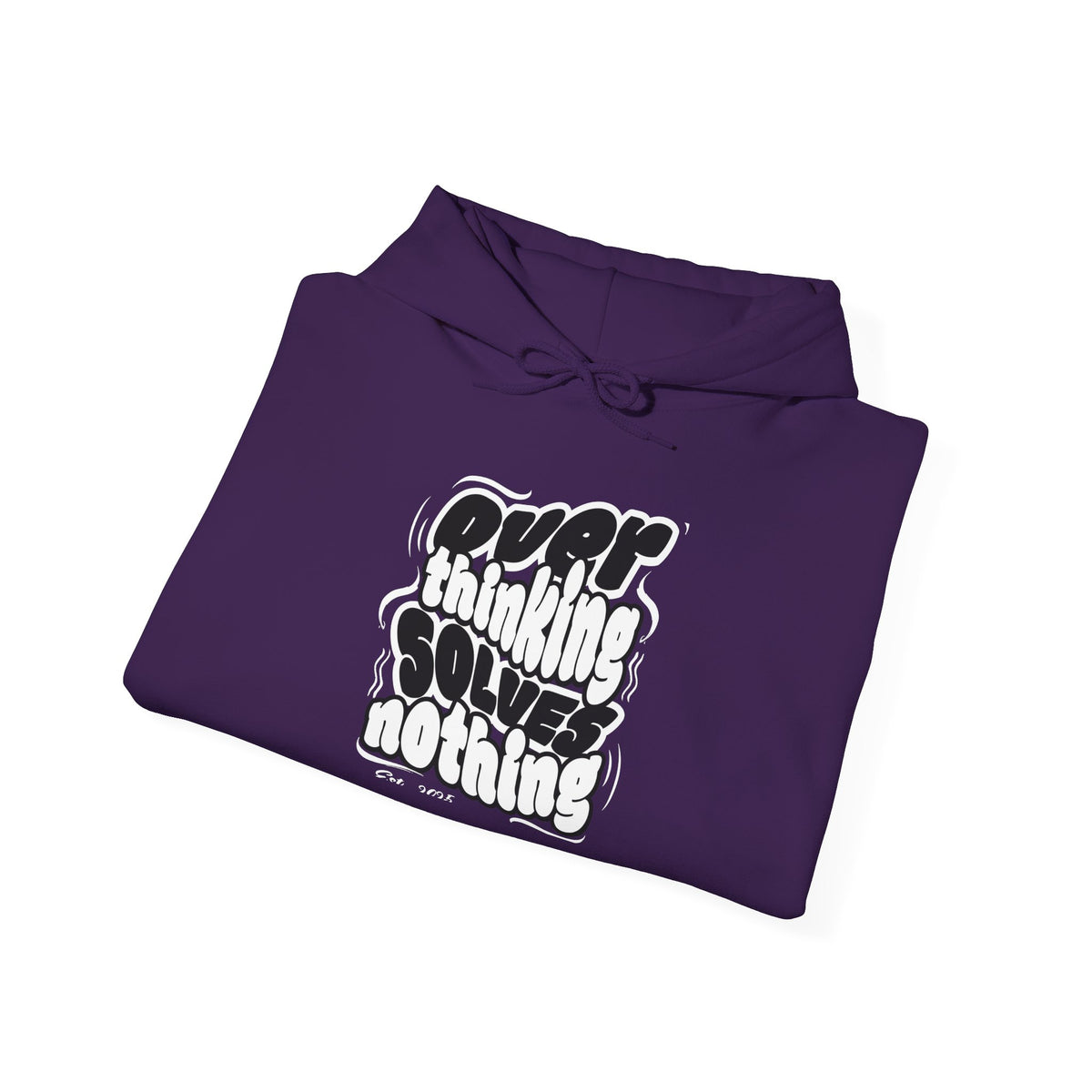 Overthinking Solving Nothing Retro Bubble Text Pullover Hoodie