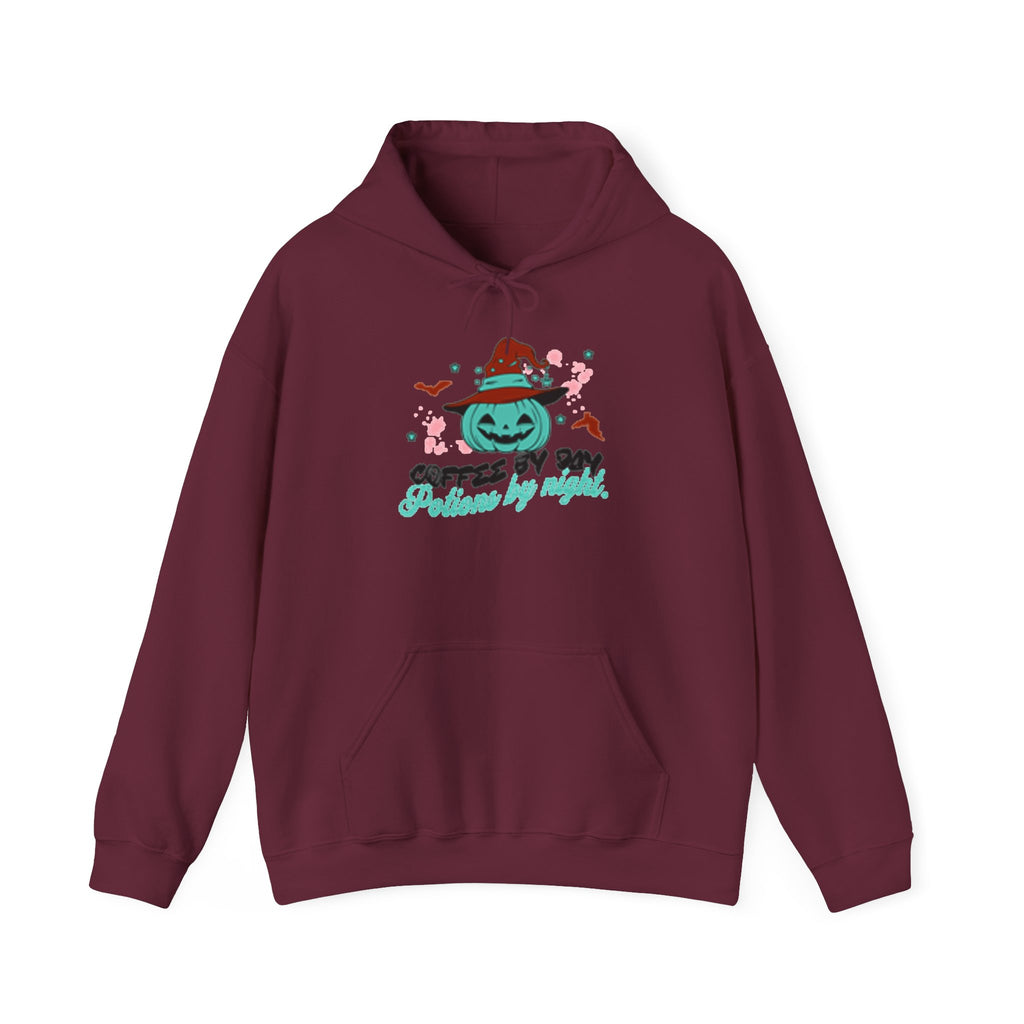 Coffee & Cozy Pumpkin Hoodie — “Coffee Is My Potion, By Magic” Fall Sweatshirt