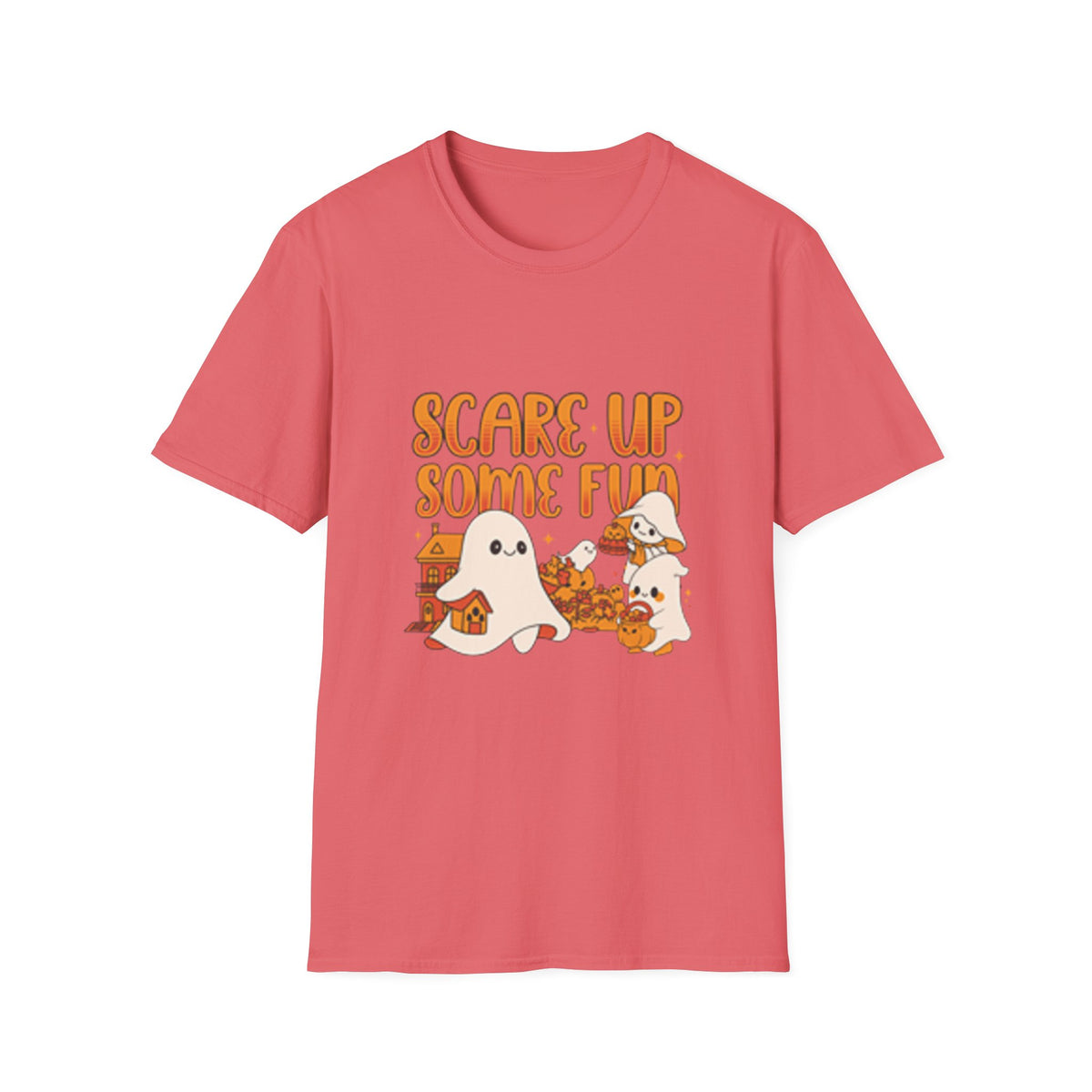 Happy Halloween Ghosts Unisex T-Shirt, Scare Up Some Fun Tee, Spooky T-Shirt, Cute Halloween Shirt, Fall Outfit, Trick or Treat Top