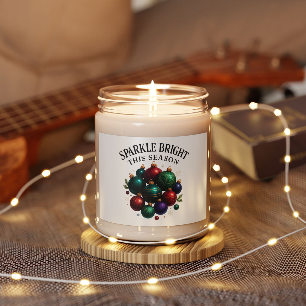 Holiday Ornament Soy Candle — 'Spreading Light This Season' Scented 9oz Jar
