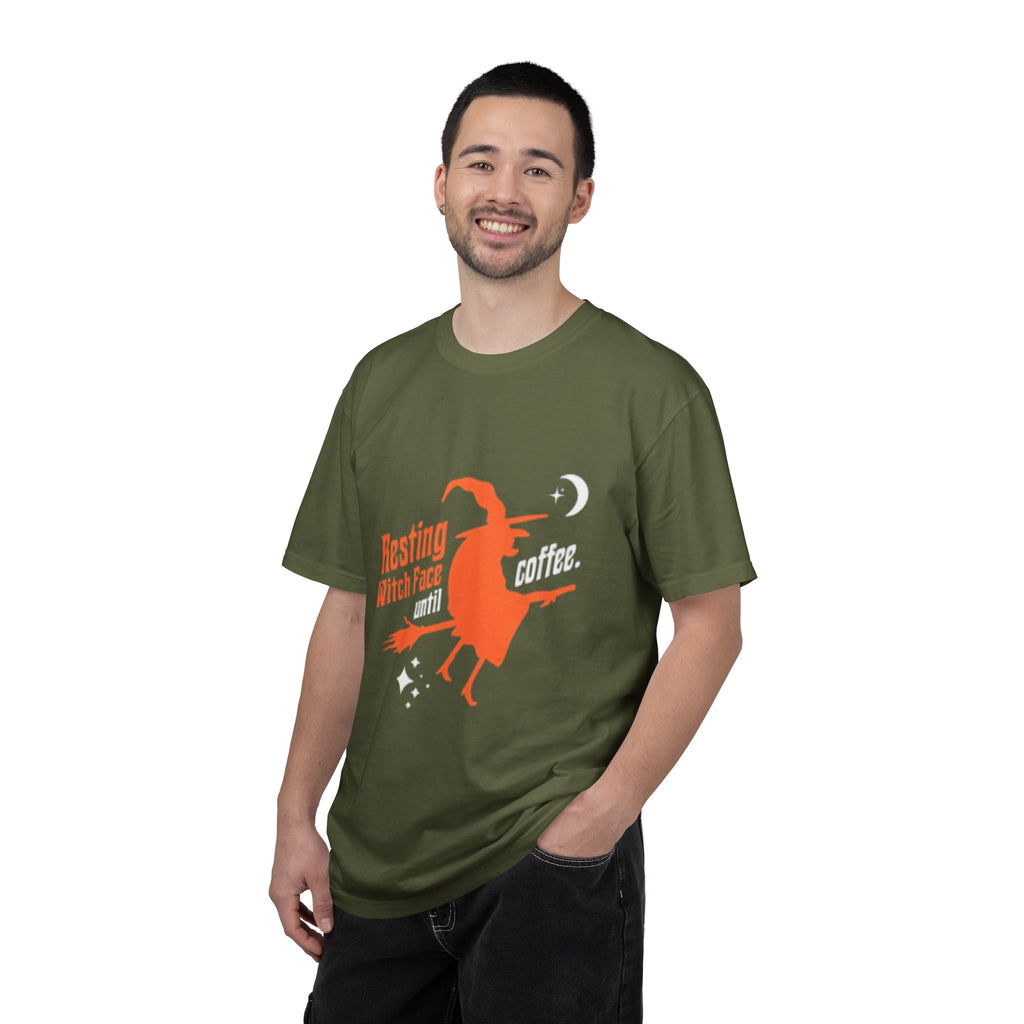 Resting Witch Face Coffee T-Shirt for Coffee Lovers, Halloween Gift, Funny Witch Shirt, Unisex Casual Wear, Spooky Apparel
