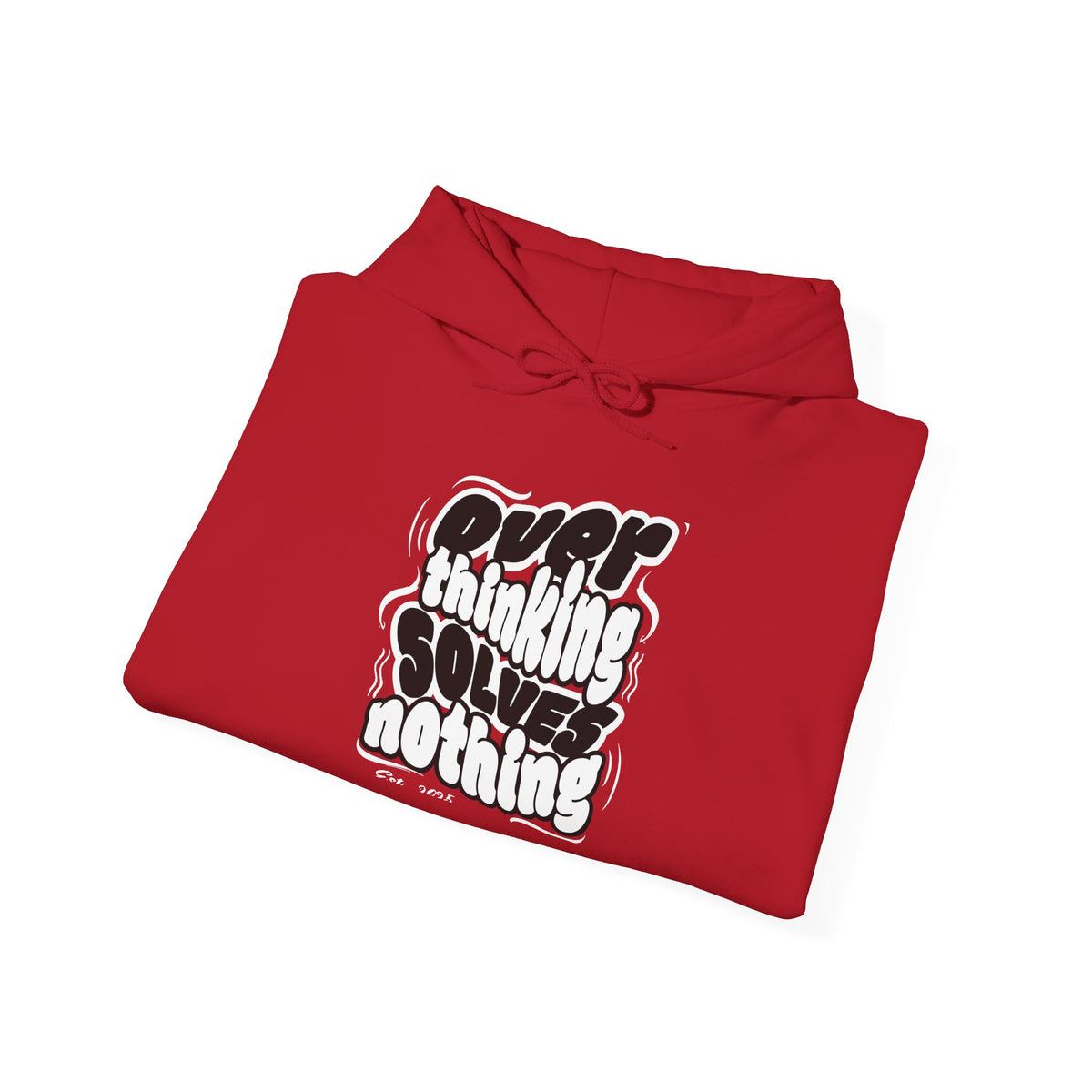 Overthinking Solving Nothing Retro Bubble Text Pullover Hoodie