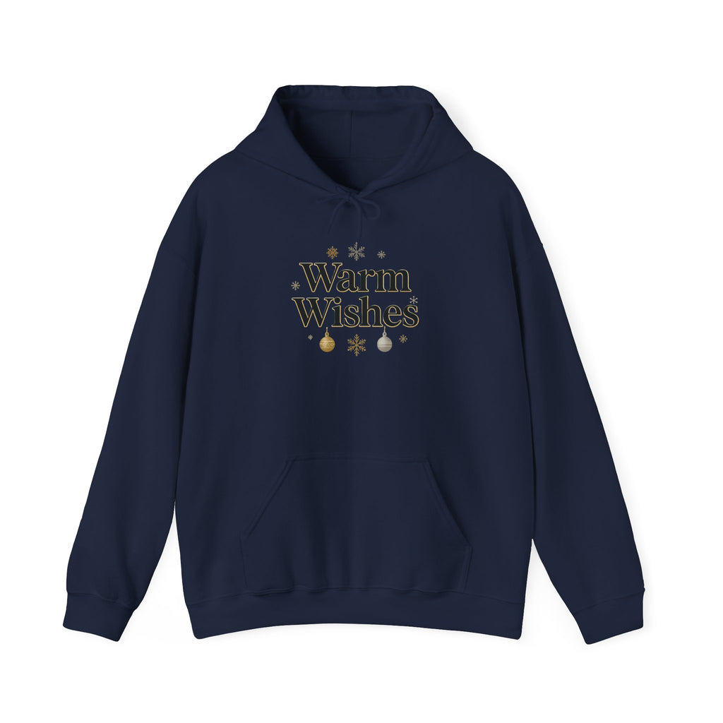 Warm Wishes Hoodie — Cozy Holiday Holiday Season Pullover with Festive Ornaments