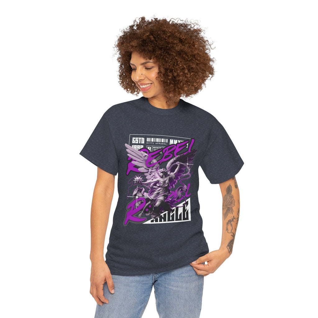 Rebel Spirit Graphic Tee: Unisex Heavy Cotton T-Shirt, Trendy Casual Wear, Gift for Rebels, Music Festival Outfit, Streetwear Style
