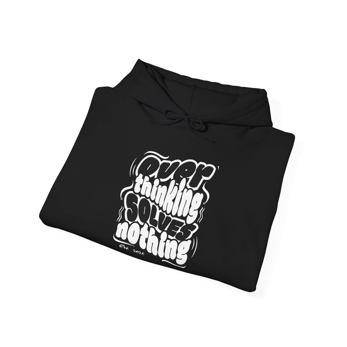 Overthinking Solving Nothing Retro Bubble Text Pullover Hoodie