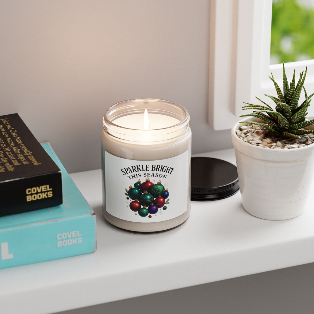 Holiday Ornament Soy Candle — 'Spreading Light This Season' Scented 9oz Jar