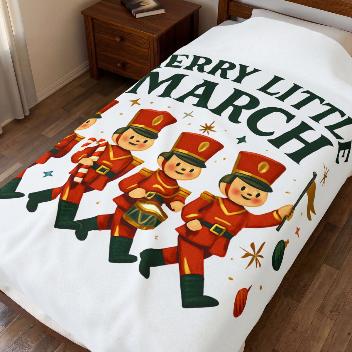 Merry Little March Plush Retro Toy Soldier Christmas Throw