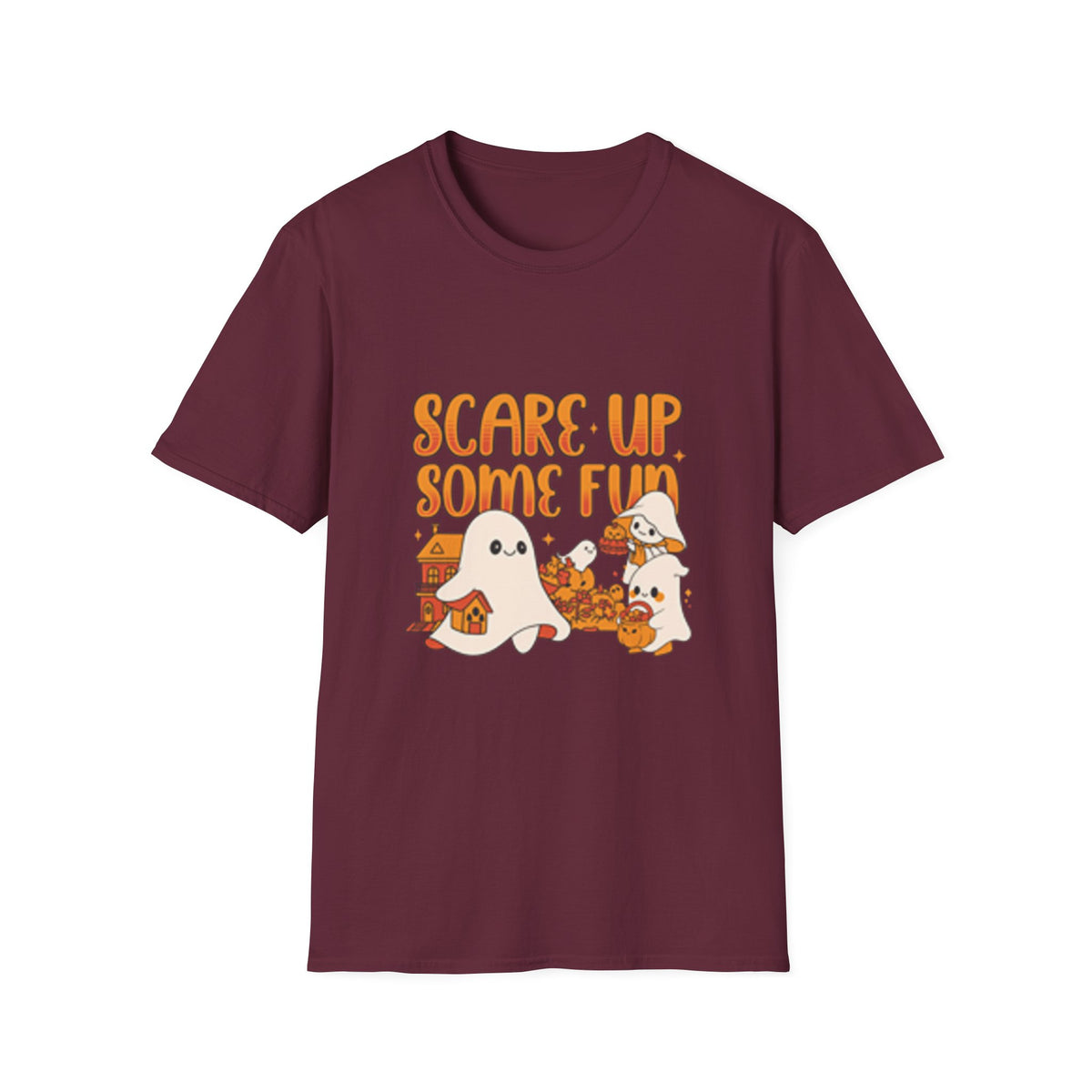 Happy Halloween Ghosts Unisex T-Shirt, Scare Up Some Fun Tee, Spooky T-Shirt, Cute Halloween Shirt, Fall Outfit, Trick or Treat Top