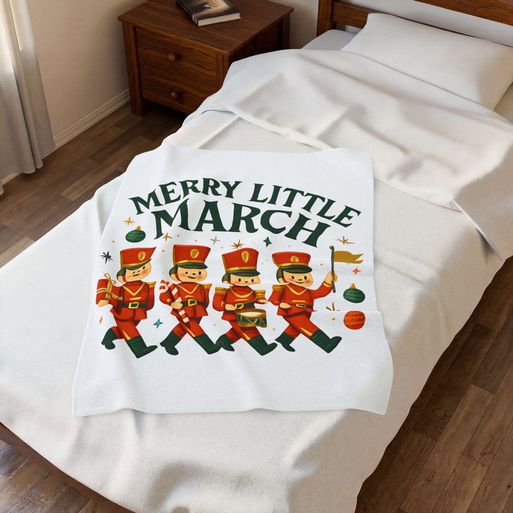 Merry Little March Plush Retro Toy Soldier Christmas Throw