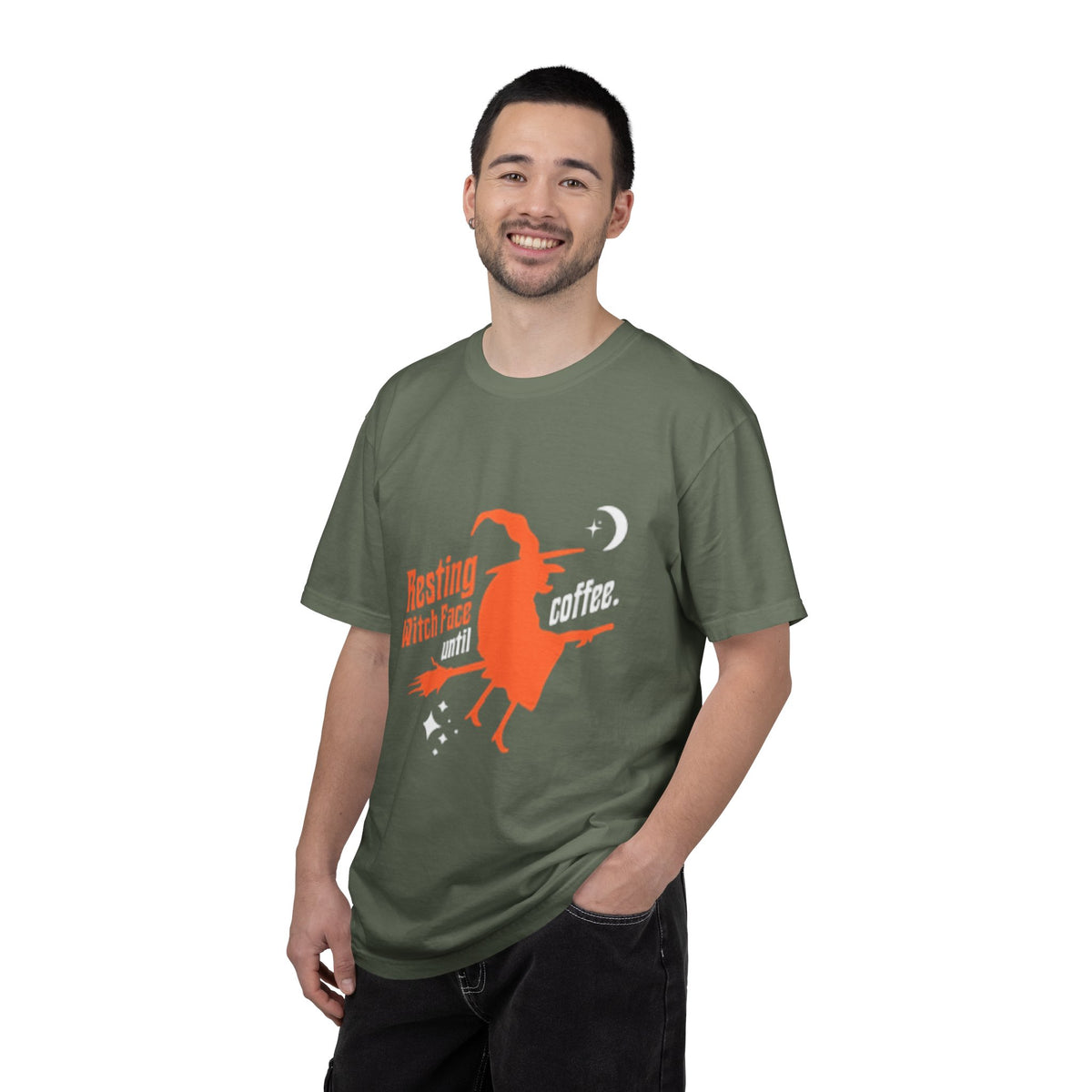 Resting Witch Face Coffee T-Shirt for Coffee Lovers, Halloween Gift, Funny Witch Shirt, Unisex Casual Wear, Spooky Apparel