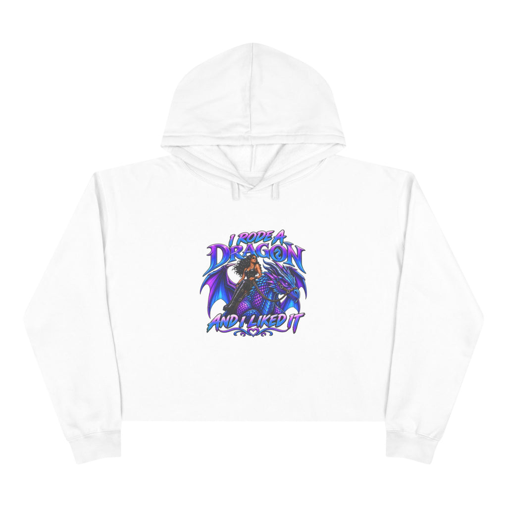 Dragon Rider Crop Hoodie — "I Summoned a Dragon and I Liked It" Graphic