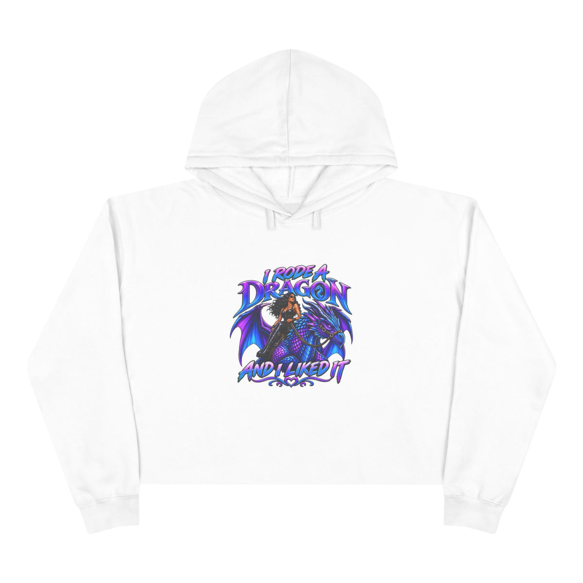 Dragon Rider Crop Hoodie — "I Summoned a Dragon and I Liked It" Graphic