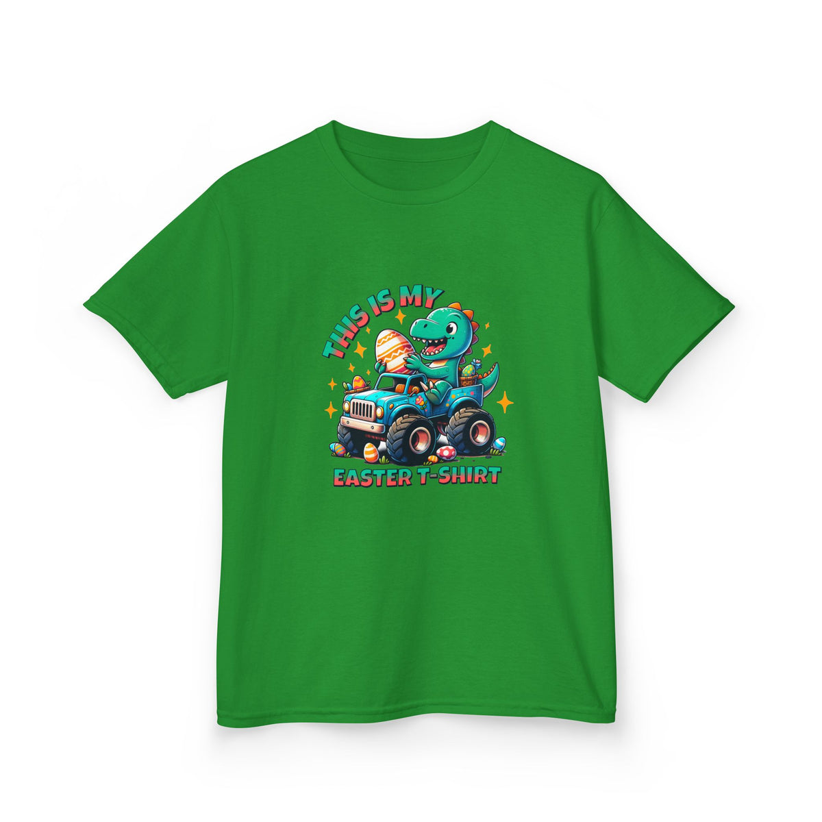 Kids Easter T-Shirt - "This Is My Easter T-Shirt" with Fun Dinosaur Graphic