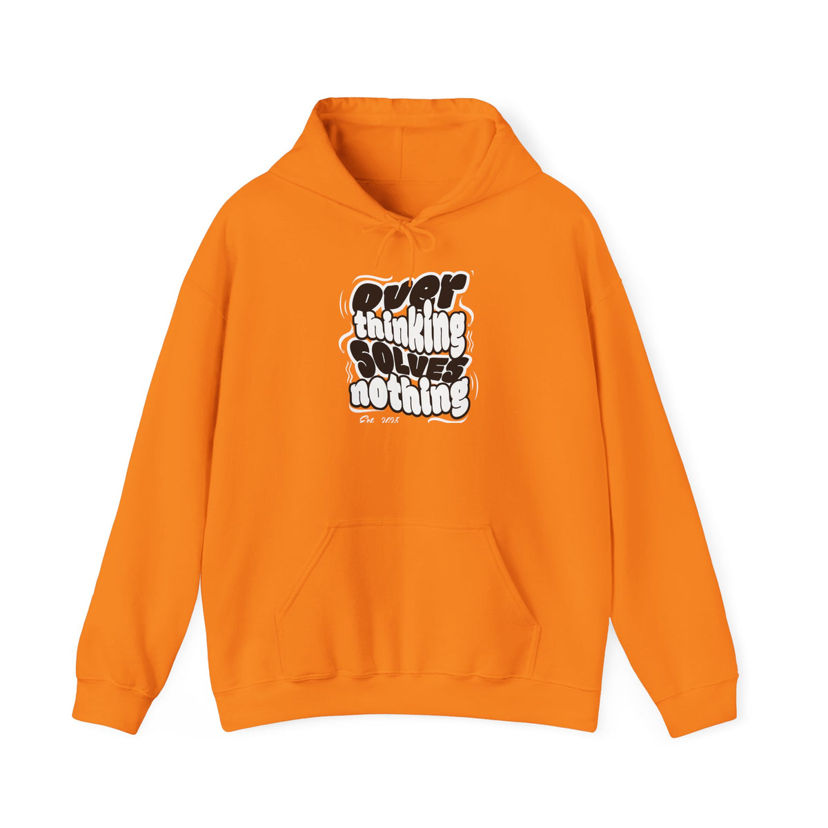 Overthinking Solving Nothing Retro Bubble Text Pullover Hoodie
