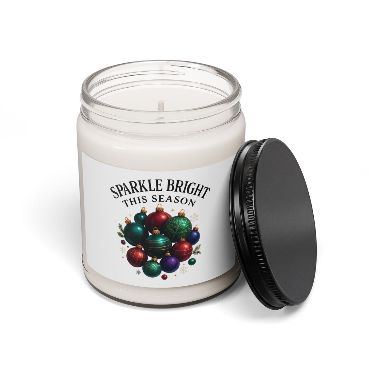 Holiday Ornament Soy Candle — 'Spreading Light This Season' Scented 9oz Jar