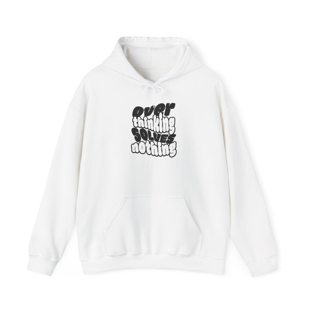 Overthinking Solving Nothing Retro Bubble Text Pullover Hoodie