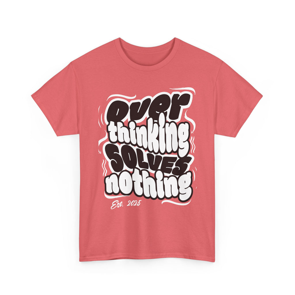 Overthinking Solves Nothing T-Shirt — Retro Bubble Letter Graphic Tee