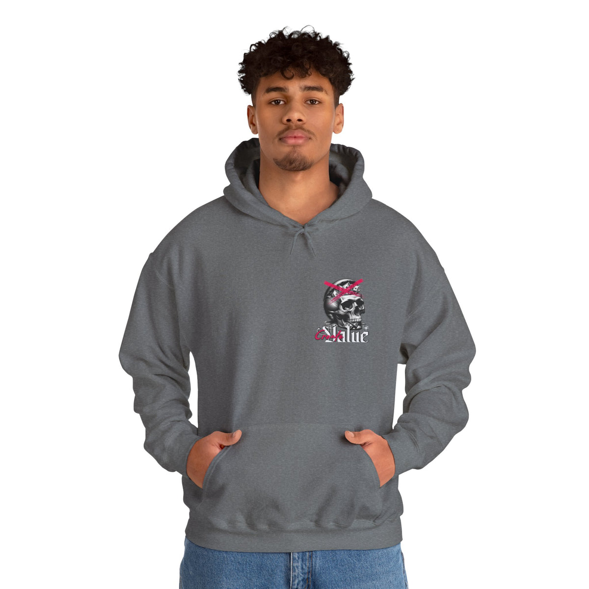 Money Cannot Buy Skull Hoodie, Unisex Heavy Blend Sweatshirt, Skate Style Apparel, Gothic Fashion, Casual Layering Top, Halloween Gift