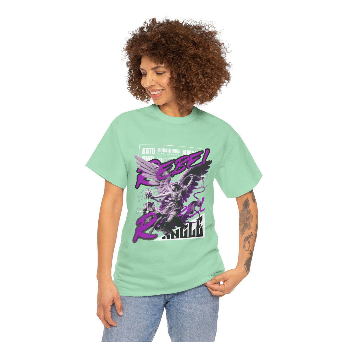 Rebel Spirit Graphic Tee: Unisex Heavy Cotton T-Shirt, Trendy Casual Wear, Gift for Rebels, Music Festival Outfit, Streetwear Style