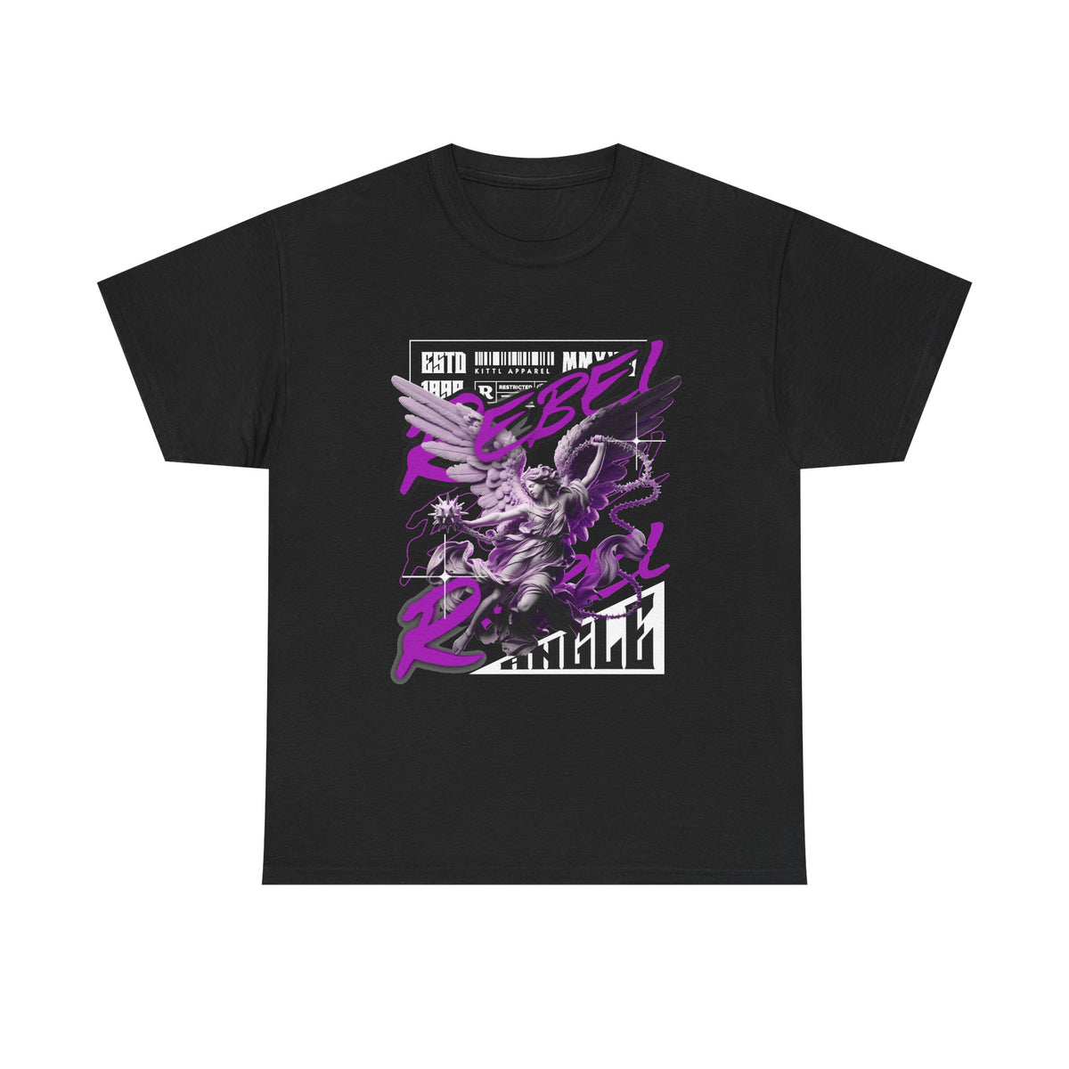 Rebel Spirit Graphic Tee: Unisex Heavy Cotton T-Shirt, Trendy Casual Wear, Gift for Rebels, Music Festival Outfit, Streetwear Style