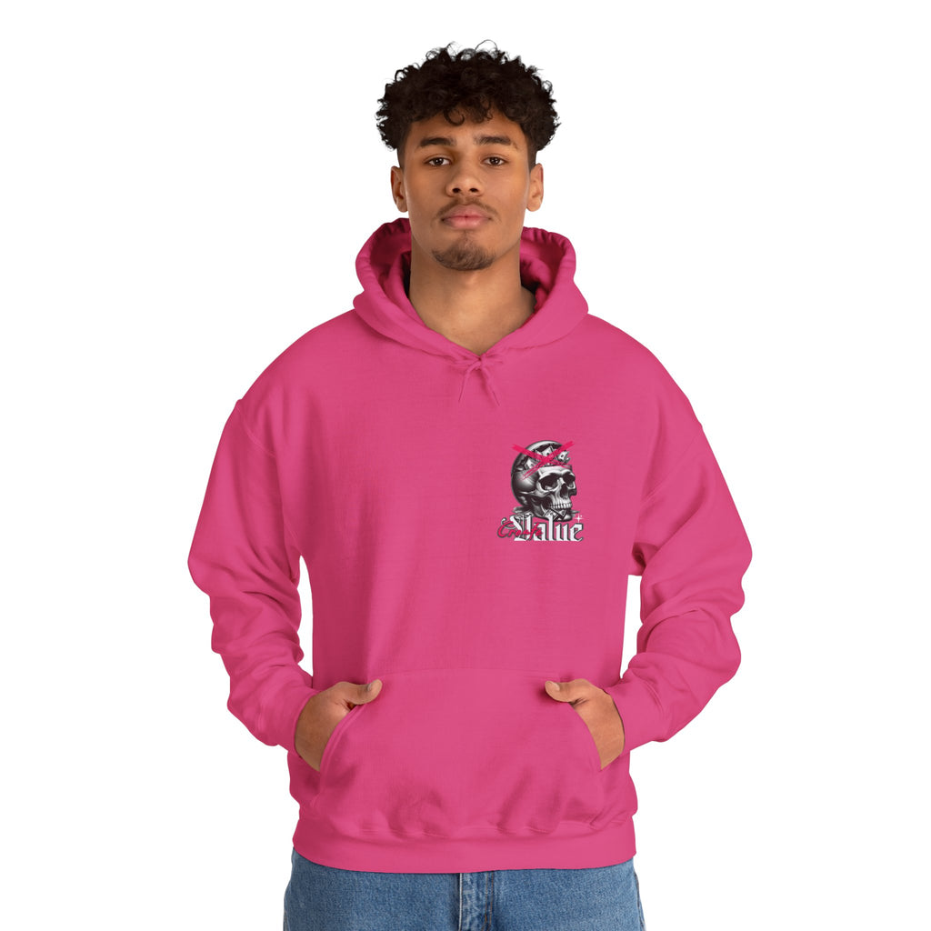 Money Cannot Buy Skull Hoodie, Unisex Heavy Blend Sweatshirt, Skate Style Apparel, Gothic Fashion, Casual Layering Top, Halloween Gift