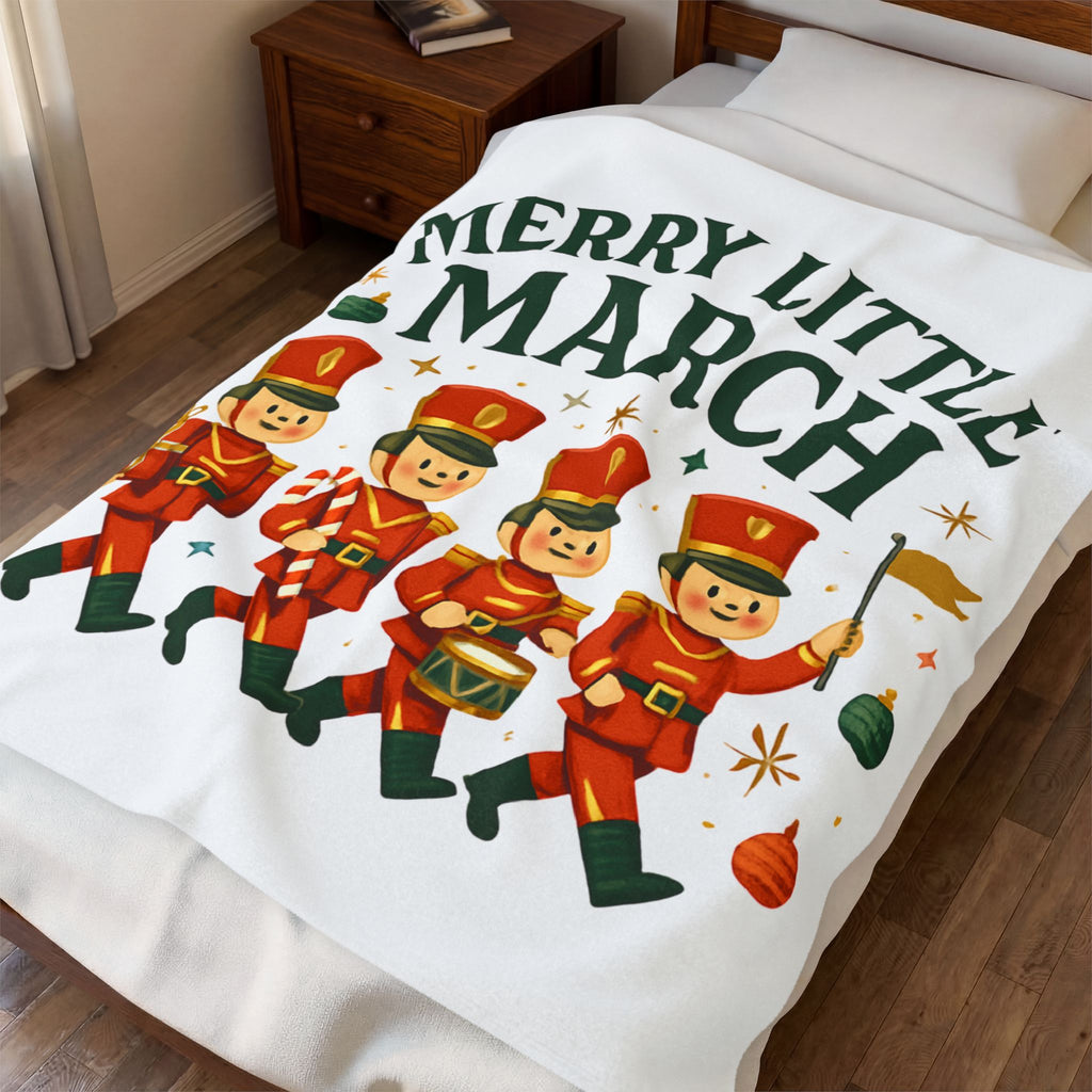 Merry Little March Plush Retro Toy Soldier Christmas Throw
