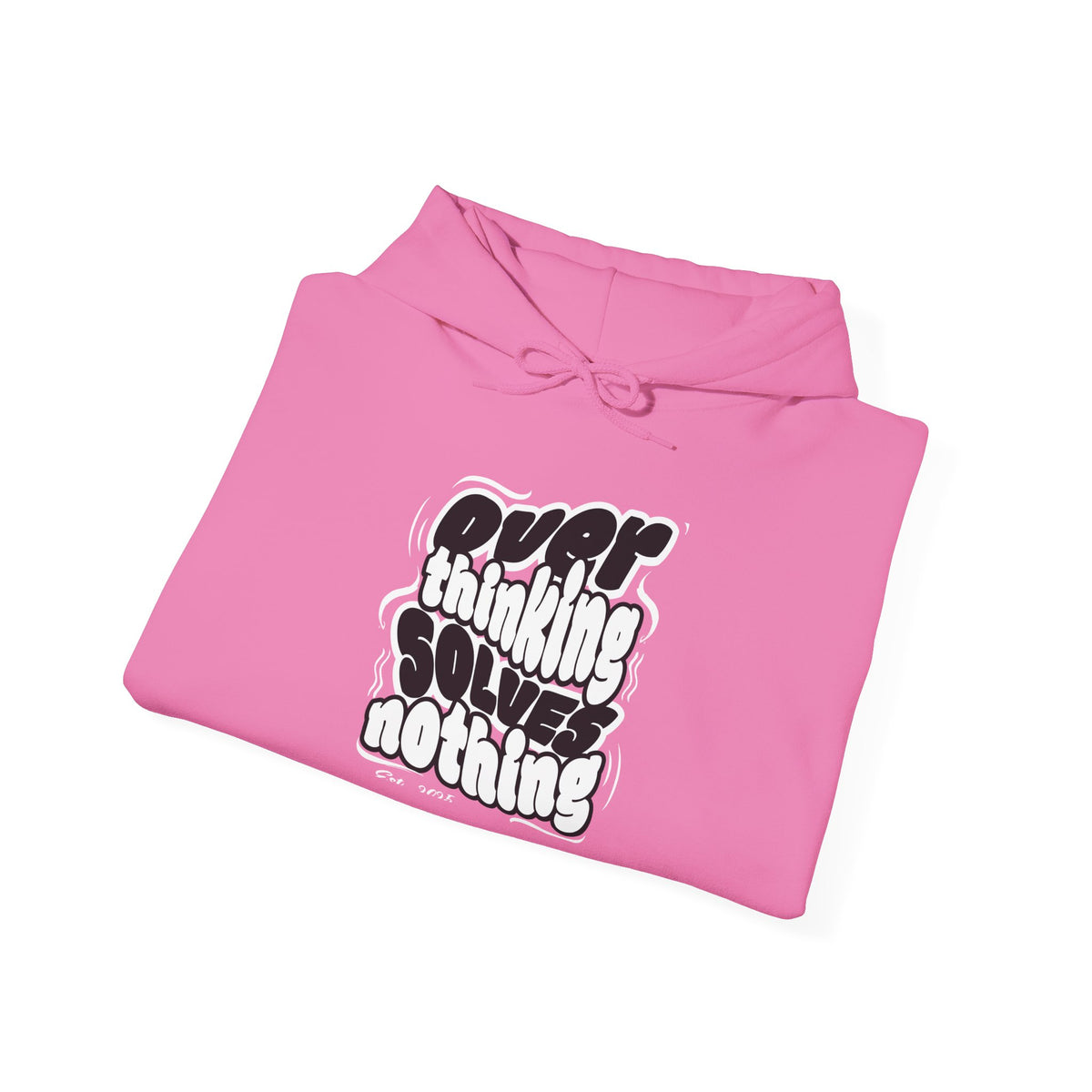 Overthinking Solving Nothing Retro Bubble Text Pullover Hoodie