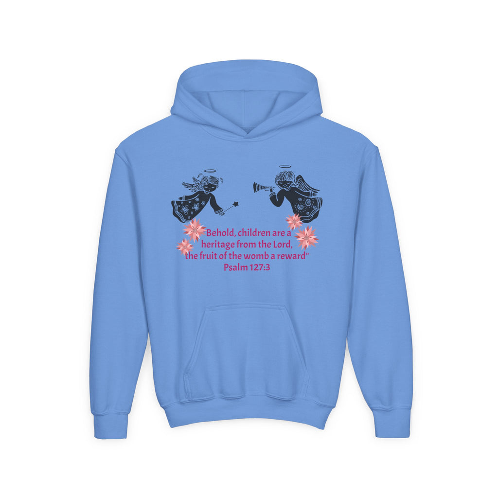 Youth Hoodie - "Behold, children are a heritage" Psalm 127:3 Christian Protected Pullover