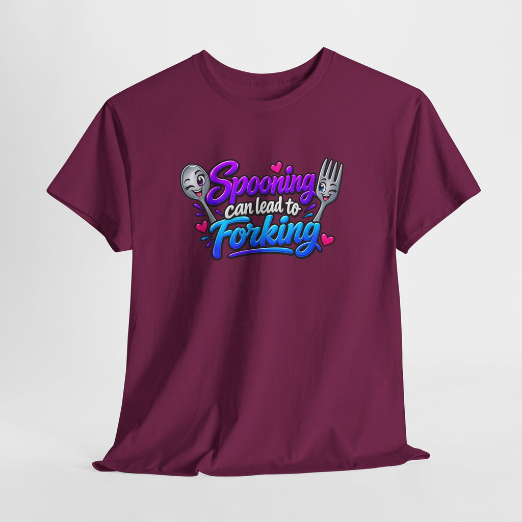 Spooning Can Lead to Forking T-Shirt – Funny Couple Kitchen Tee
