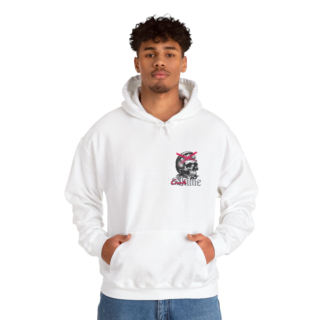 Money Cannot Buy Skull Hoodie, Unisex Heavy Blend Sweatshirt, Skate Style Apparel, Gothic Fashion, Casual Layering Top, Halloween Gift