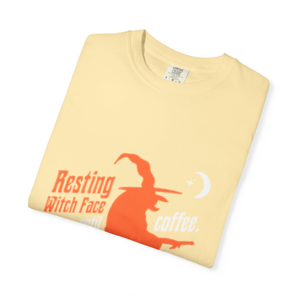 Resting Witch Face Coffee T-Shirt for Coffee Lovers, Halloween Gift, Funny Witch Shirt, Unisex Casual Wear, Spooky Apparel