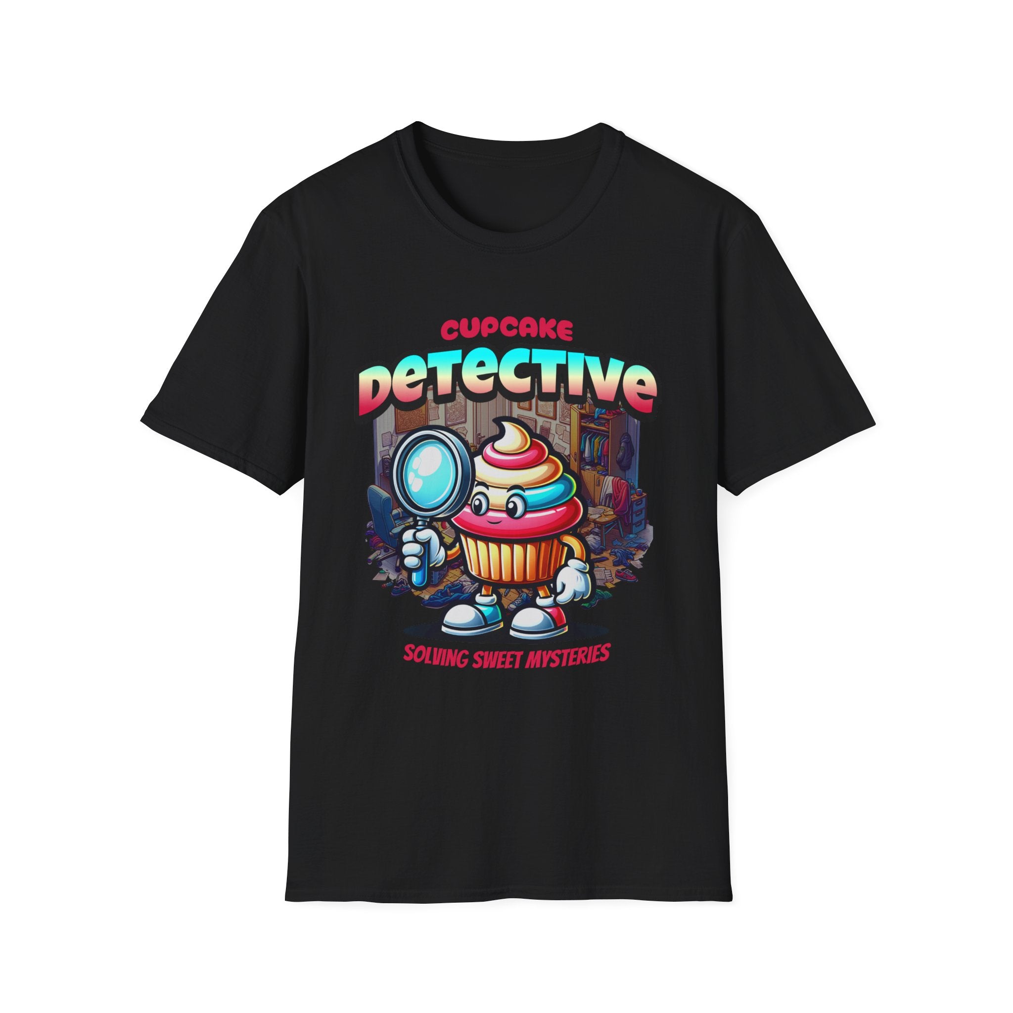 Cupcake Detective T-Shirt — 'Solving Sweet Mysteries' Cute Bakery Lover Tee