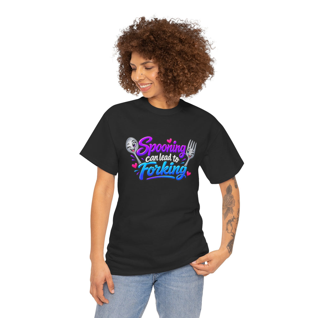 Spooning Can Lead to Forking T-Shirt – Funny Couple Kitchen Tee