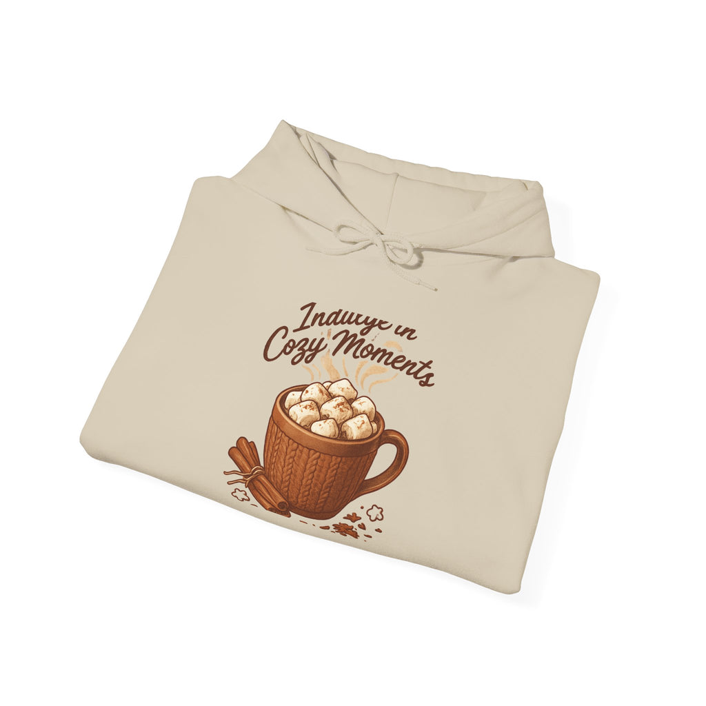Cozy Moments Hot Cocoa Hoodie — "Indulge in Cozy Moments" Winter Sweatshirt