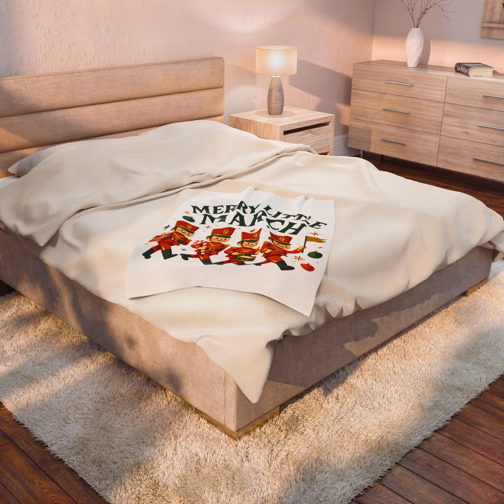 Merry Little March Plush Retro Toy Soldier Christmas Throw