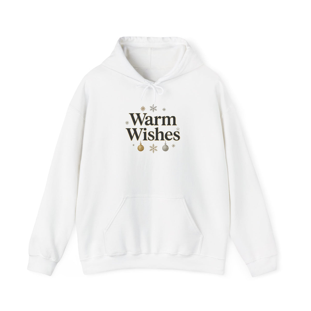 Warm Wishes Hoodie — Cozy Holiday Holiday Season Pullover with Festive Ornaments