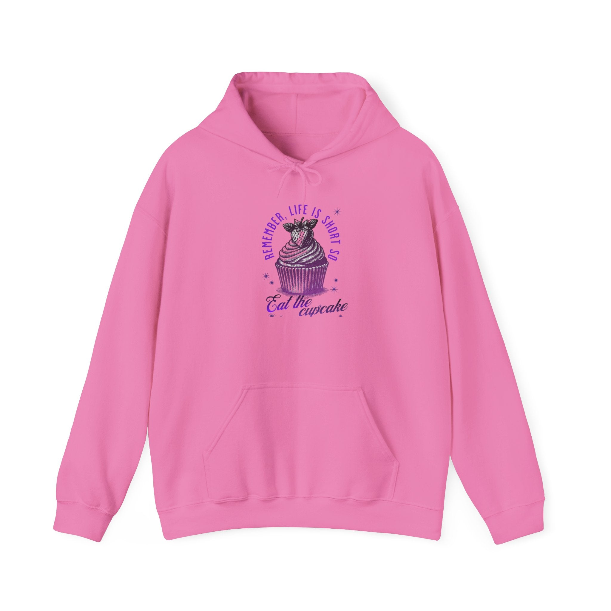 Eat Cupcake Hoodie — "Sometimes Life Is Sweet, Eat the Cupcake" Cute Cat Graphic Sweatshirt