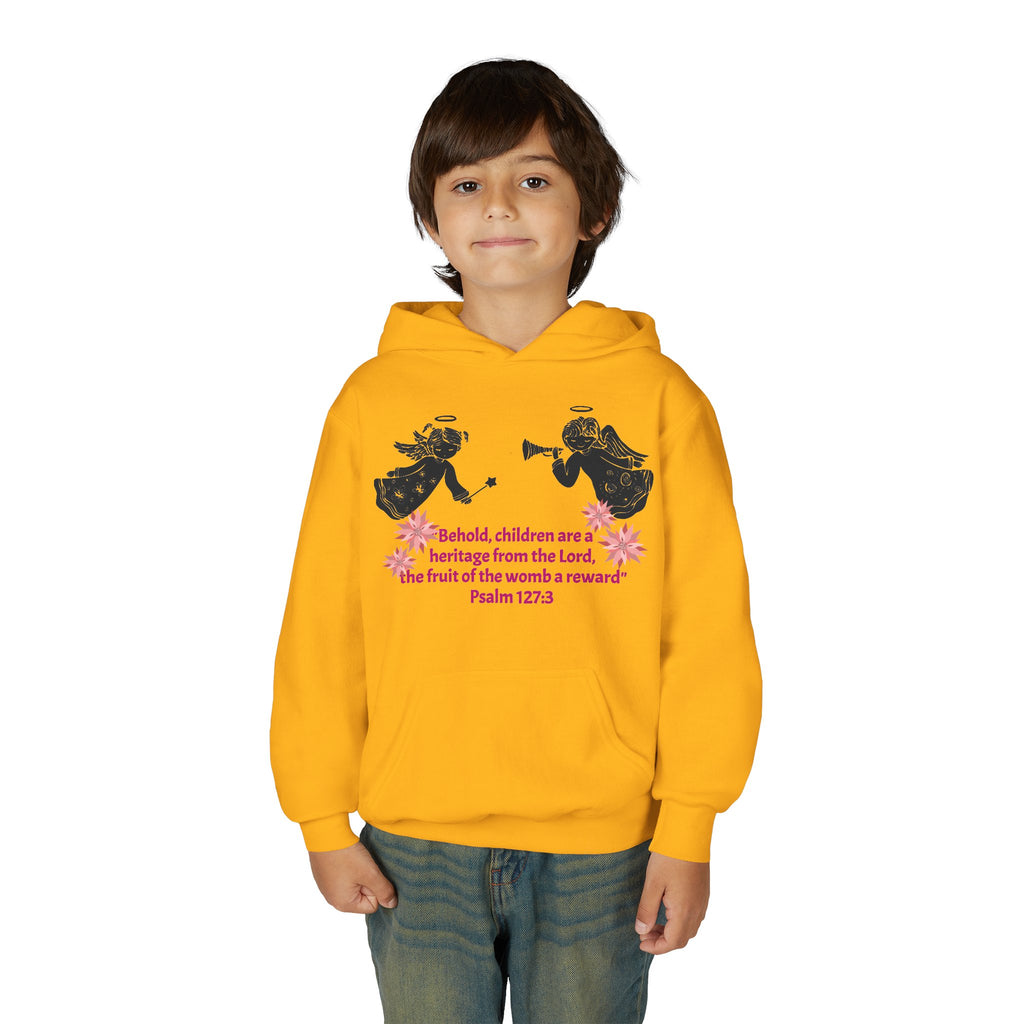 Youth Hoodie - "Behold, children are a heritage" Psalm 127:3 Christian Protected Pullover