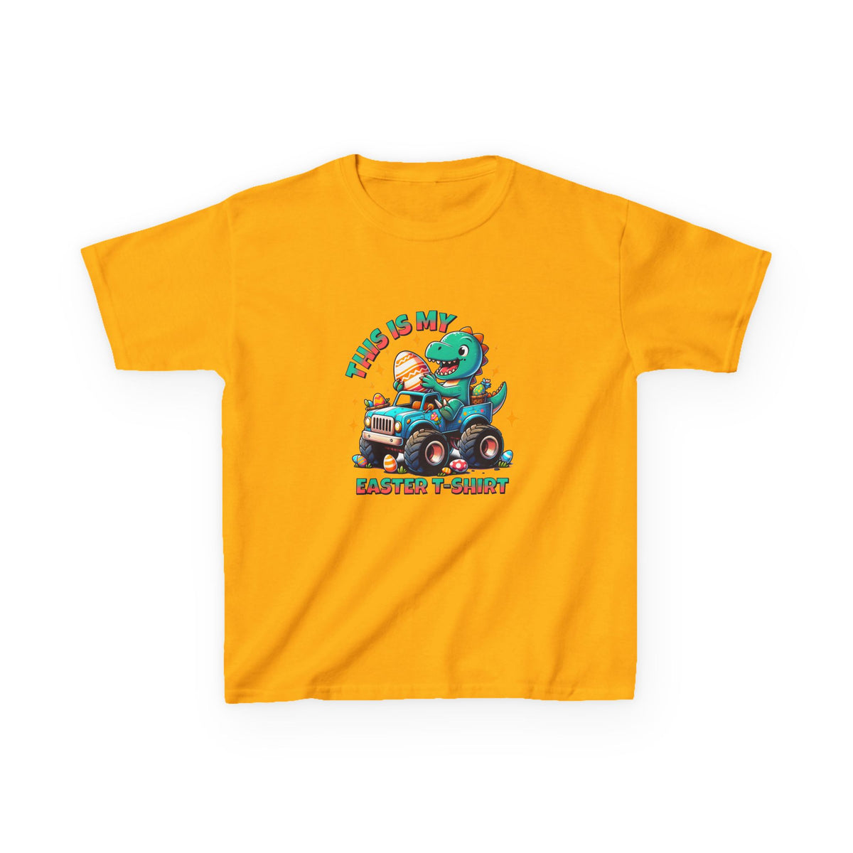 Kids Easter T-Shirt - "This Is My Easter T-Shirt" with Fun Dinosaur Graphic