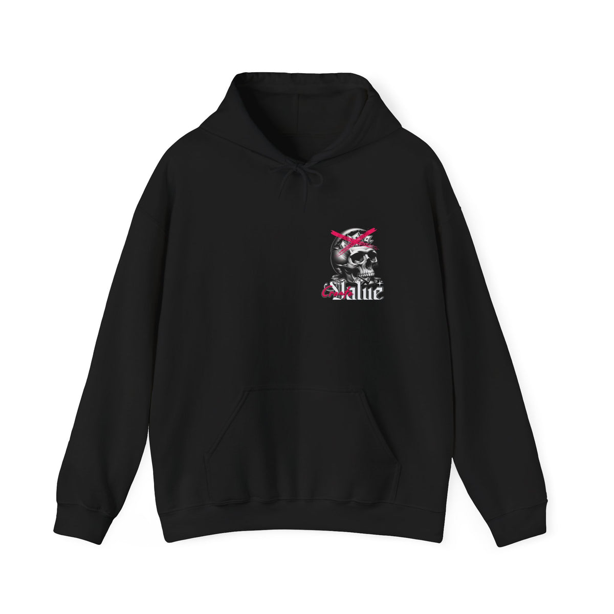 Money Cannot Buy Skull Hoodie, Unisex Heavy Blend Sweatshirt, Skate Style Apparel, Gothic Fashion, Casual Layering Top, Halloween Gift